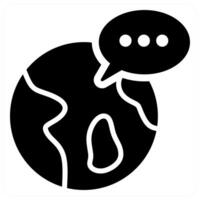 Global Message icon concept design in black color vector