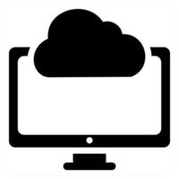 Cloud Computing and network icon concept design in black color vector