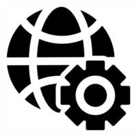 Global setting icon concept design in black color vector