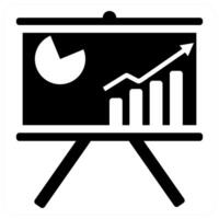 Board Presentation icon concept design in black color vector