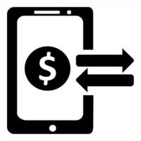 Money Transaction icon concept design in black color vector