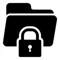 Secure Folder icon concept design in black color vector