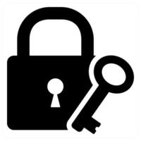 Lock Key icon concept design in black color vector