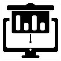 Online Presentation icon concept design in black color vector