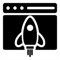 Website Launch concept design in black color vector