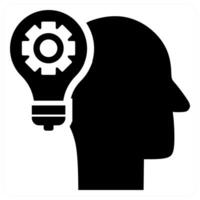 Idea icon design in black color vector