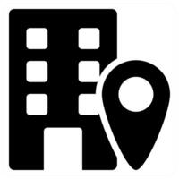 Office Location icon design in black color vector