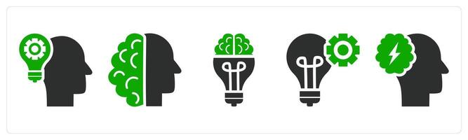A set of 5 business icons as idea, brainstorming, innovation vector