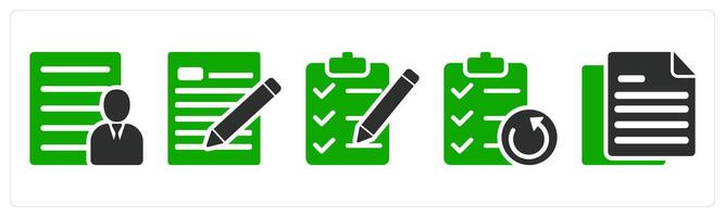 A set of 5 business icons as user profile, edit profile, checklist vector