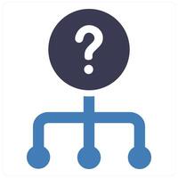 Inquiry and contract icon concept in blue filled color vector