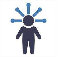 Multi Tasking and support icon concept in blue filled color vector