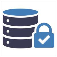 Data Security and privacy icon concept in blue filled color vector