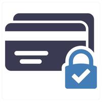 Secure Payment and payment security icon concept in blue filled color vector