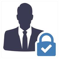 User Access and secure icon concept in blue filled color vector