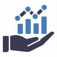 Data Analytics and business icon concept in blue filled color vector