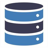 Database and server icon concept in blue filled color vector