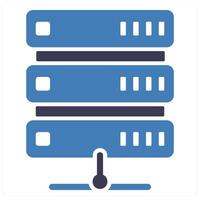 Server and database icon concept in blue filled color vector