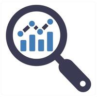 Data Analysis and big data icon concept in blue filled color vector