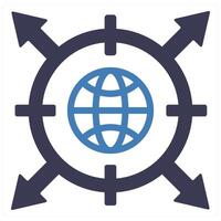 Network and connection icon concept in blue filled color vector