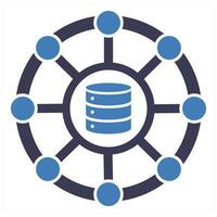 Structure and technology icon concept in blue filled color vector