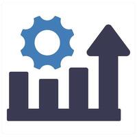 Performance and development icon concept in blue filled color vector