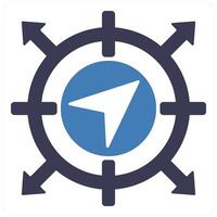 Navigation and way icon concept in blue filled color vector