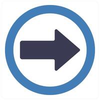 Right and way icon concept in blue filled color vector