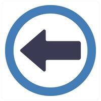 Left and way icon concept in blue filled color vector