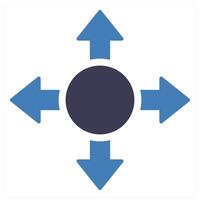 Move and way icon concept in blue filled color vector