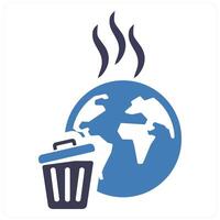 Pollution and environment icon concept in blue filled color vector