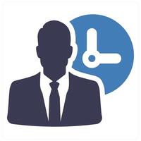 Working Hours and management icon concept in blue filled color vector