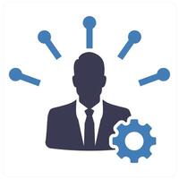 Skills Development and abilities icon concept in blue filled color vector