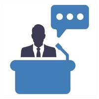 Speech and anoucement icon concept in blue filled color vector
