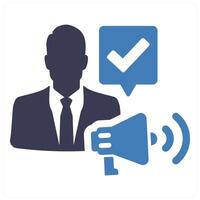 Free Speech and speech icon concept in blue filled color vector