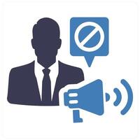 Censorship and censor concept in blue filled color vector