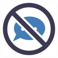 Prohibited and blocked message icon concept in blue filled color vector