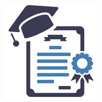 Certificates and document icon concept in blue filled color vector