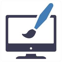 Graphic Design and web graphics icon concept in blue filled color vector