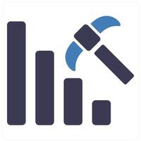 Data Mining and data icon concept in blue filled color vector