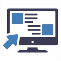 User Interface and user icon concept in blue filled color vector