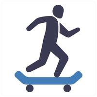Skating and skate icon concept in blue filled color vector