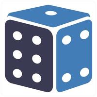 Dice and square icon concept in blue filled color vector