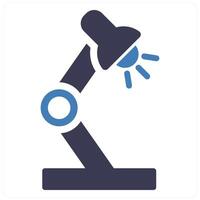 Study Lamp and lamp icon concept in blue filled color vector