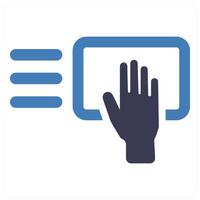 Wipe and clean icon concept in blue filled color vector