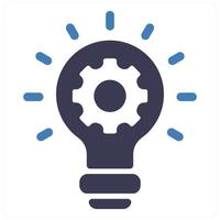 Idea Generation and idea icon concept in blue filled color vector
