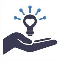 Share Idea and idea icon concept in blue filled color vector
