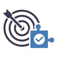 Solution and idea icon concept in blue filled color vector
