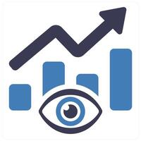 Vision and view icon concept in blue filled color vector