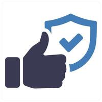 Trust and secure icon concept in blue filled color vector
