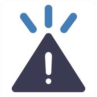 Risk and alert icon concept in blue filled color vector